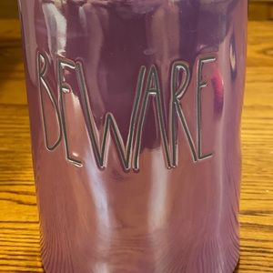 Rae Dunn Beware tall skinny canister
